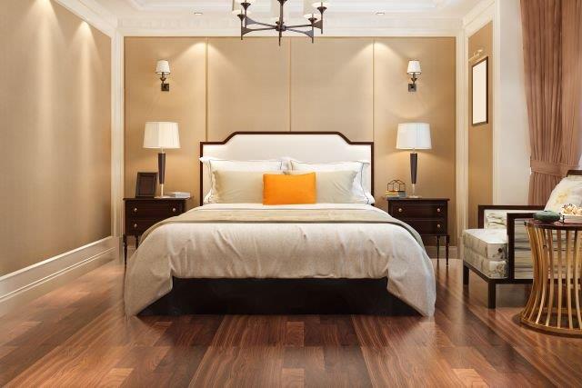 Luxury contemporary hotel bedroom suite